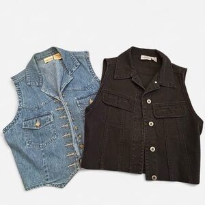 2pc Denim Vest Bundle Small | St John’s Bay + Paul Harris